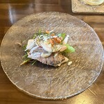 ラ･マンチーナ - シェフのおまかせ4,800円、鯵のカルパッチョ