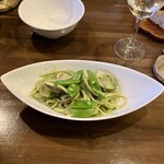 ラ･マンチーナ - シェフのおまかせ4,800円、蛤ジェノベーゼパスタ
