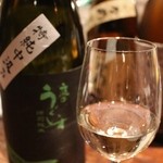 夕月 - ワイングラスで日本酒を飲みたいです・・・・といったらワイングラスでくれました♡ありがとうございます