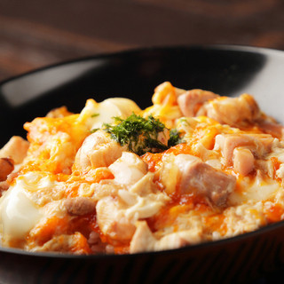 “Gamecock and egg”. Enjoy the synergy of deliciousness in a bowl of Oyako-don (Chicken and egg bowl).