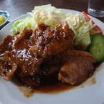 ハンター - ソースの絶妙な旨さに飯踊り喰い！・米との相性抜群の豚の生姜焼き・肉厚のごっついカッティング・だからこそ生まれる素晴らしい食感と肉の旨み