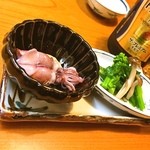 蛇の目寿司 - 蛇の目寿司 西新橋店 ♪ 昨夜のお通し「ホタルイカ酢味噌和えと菜の花とシメジのお浸し」(^^) #ごちそうフォト