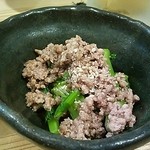 焼き鳥　さいとう - お通しは 菜の花＆鶏そぼろ