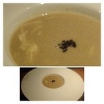 大どころ - ◆新ごぼうと生湯葉のポタージュ。平目の骨から取っただしを使用されていますので、
      濃厚な味わいで美味しい。