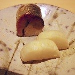 鮨 さいとう - 鯖の棒寿司とべったら漬け