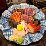 炎丸酒場 - お刺身5点盛り