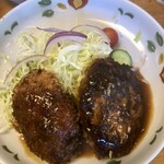 グリル　冨二三亭 - 料理写真:ハンバーグとコロッケのコンビ