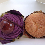 ショウコウドウ - 紫芋モンブラン（350円）とシュークリーム（150円）