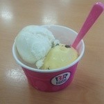 サーティワンアイスクリーム - 料理写真:スモールダブルカップ420円：「ラムレーズン」＆「ハワイアンクランチ」