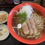 そば処 弥七 - 鴨南蛮そば2玉