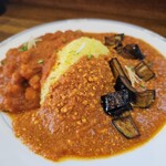 インドカレー茶屋 にきる - にきるランチ（なすキーマ・チャナマサラ）