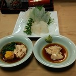 栄寿司 - かわはぎ 肝醤油と肝ポン酢