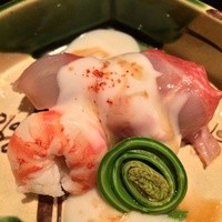 銀座 とよだ - 金目鯛と菜花の白子がけ