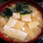 焼鳥 深川 - 焼鳥 深川 ＠茅場町 豆腐と若布のお味噌汁