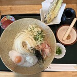 五島うどん びぜん家 - ■玉とろぶっかけ(温玉・山芋・カイワレ・鰹節・海苔・天かす)大盛り¥1,350
