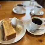 arome - モーニングサービス
◯アロームブレンドコーヒー¥500
／A・トースト+ポテトサラダ+ゆで卵