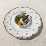 レストラン那智 - 料理写真:にんじんのピュレと小イカのサラダ