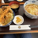 天丼てんや - 料理写真:海かぜ天丼(小うどん・温)サービスセット