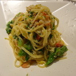 リストランテ サクラ - ズワイ蟹と菜花の自家製パスタ、柚子胡椒風味