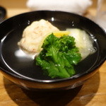 吉い - 2015.03　エビと帆立のしんじょ・ホワイトアスパラガス