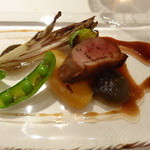 リストランテ サクラ - 鴨のソテー、葱とワインビネガーのコンフィ