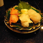 琉球回転寿司 海來 - 貝の三点盛り