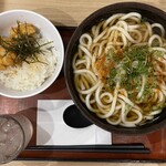 麺家大阪みどう - ミニ鶏天丼かけうどんセット720円＋麺大盛200円