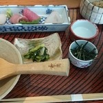 土鍋ごはんとお刺身盛り(2015.3.21)