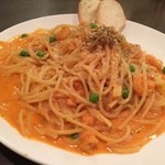 ビストロ・ソングラム - エビのラグーとグリーンピースのトマトクリーム（大盛）