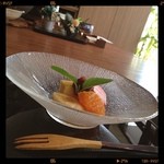 日本料理　香せり - サツマイモのプリン フルーツ