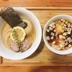 ユナイテッド ヌードル アメノオト - 味玉昆布水つけめん醤油　1320円