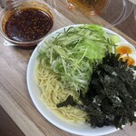 つけ麺本舗 辛部 - のりねぎつけ麺 野菜大盛　つけだれ辛さ22倍
