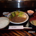 くじらのお宿 一乃谷 - 裏メニューの最上級ステーキ定食角度を変えて