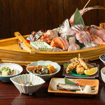 近江町食堂 - 料理写真:華やか船盛り付コース 90分飲み放題付