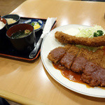 Tonkatsu No Matsui - 2014年1月　ヘレカツ＆エビ（セット）【1300円】エビフライが長～～い！