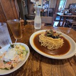 スパゲティハウス HIROSHI - スパゲティとサラダとドリンクでのセット