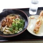 一文字うどん - かけうどん2つ玉(並)250円 ちくわ天ぷら86円