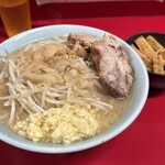 ラーメン二郎 - ラーメン(ニンニク,アブラ,カラメ)＋きつね