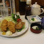稲穂 - カキフライと豚肉の定食