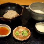 そばがき（ハーフ）を「肴」に「渓流どむろく」（長野：遠藤酒造所）を愉しむ…