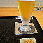 玉笑 - アサヒ熟撰生ビールで先ずは喉を潤します