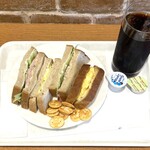 キムラヤのパン - 料理写真:ハムたまごサンドセット(アイスコーヒー)