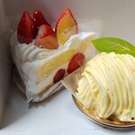 シャトレーゼ - 料理写真:ケーキは2個買いましたイチゴ(オリジナルセット487円、瀬戸内レモンモンブラン421円)