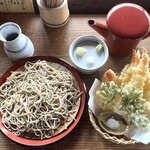 でんしょう坊 - エビ天ざる