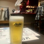 炭火焼き さん吉 - ハッピーアワー生ビール　¥400-