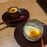 お料理 とみやま - デザート付き　プリン　卵型のカップ可愛い(*^^*)