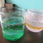 きっ茶 花々 - お冷のグラスもきれいなので載せました