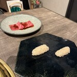 焼肉とみ - 和牛肉寿司 ほうじ茶シャリ