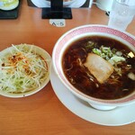 幸楽苑 - 料理写真:郡山ブラック素らーめん餃子セット500円の素ラーメンと千切りネギ130円