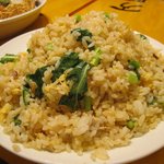 万豚記 - 「豚バラ青菜炒飯 大盛(\1080)」。